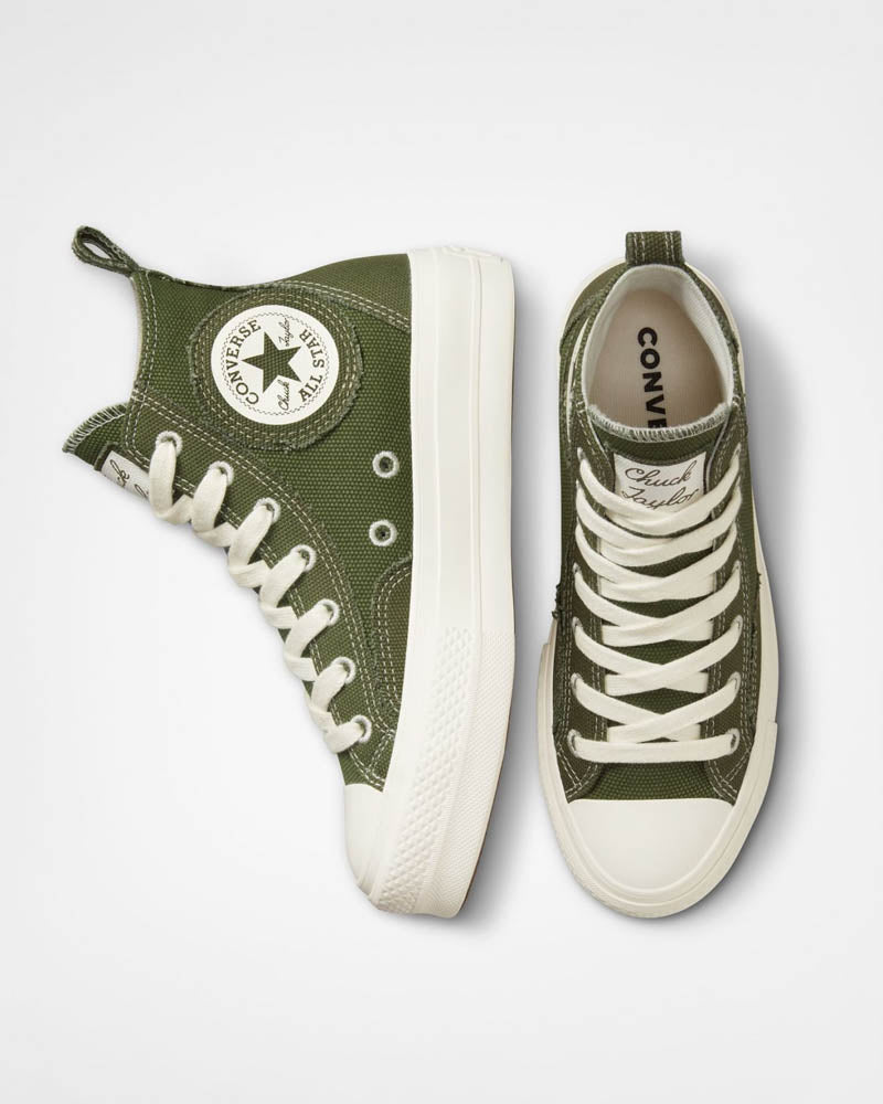 Converse femme vert kaki best sale