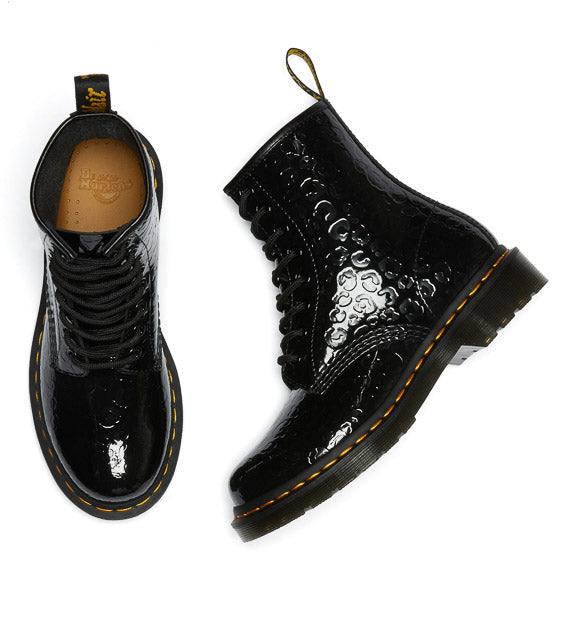 Dr. Martens Boots 1460 en cuire verni gaufre Noir chez S2 Vichy